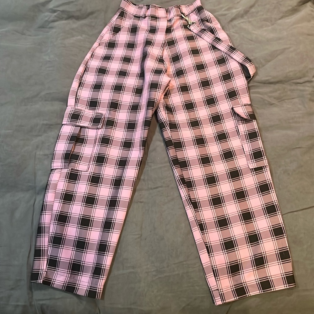 Plaid cargo pants